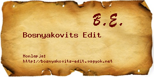 Bosnyakovits Edit névjegykártya